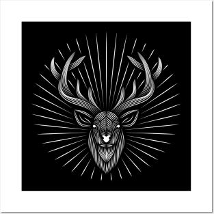 White deer from the forrest | St Hubertus | Patron of hunters | Forrest animal Posters and Art